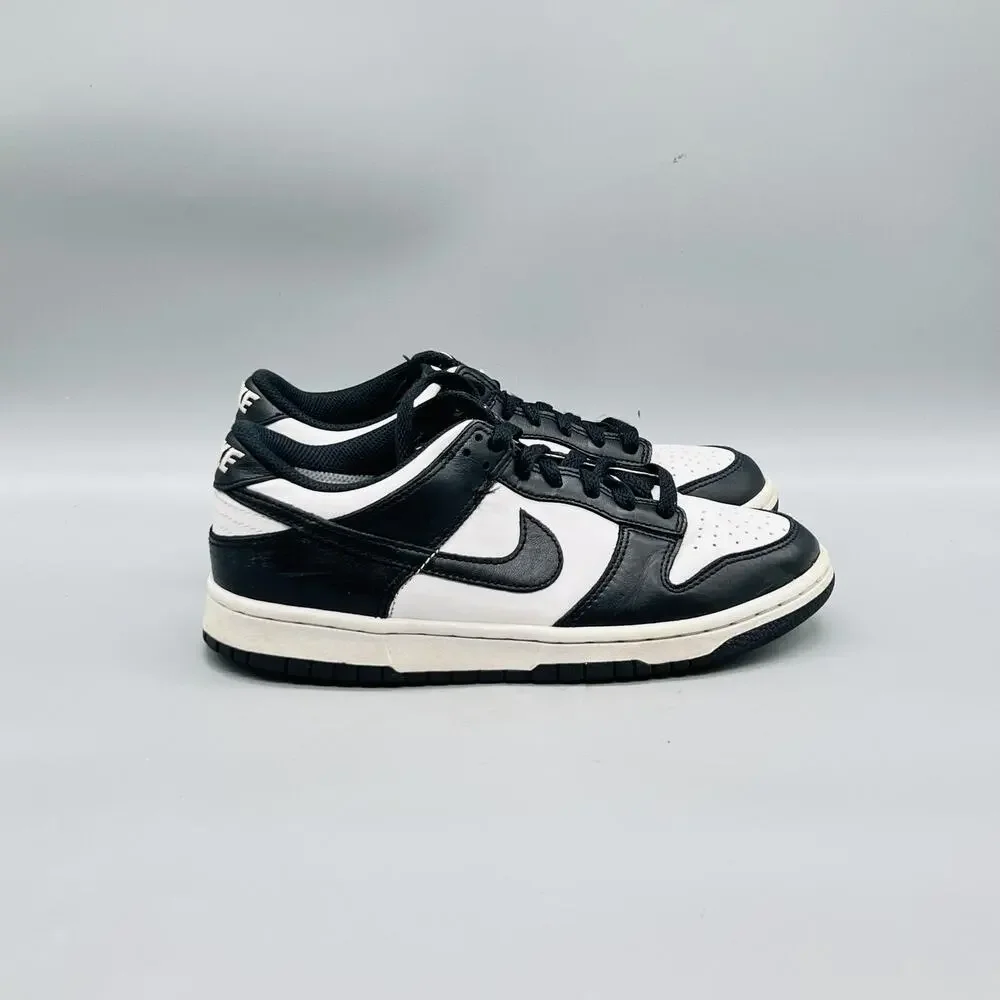 Nike Shoes Boys 6 Black White Leather Dunk Low Retro Sneakers Classic Panda GS